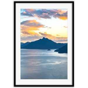 Vancouver Islands at Sunset Wall Print| Squamish Art, Sea to Sky Art, West Coast Art, Squamish Print, Sea to Sky highway
