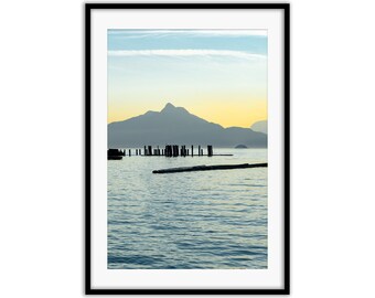 Anvil Island Pier at Sunset Wall Print| Squamish Art, Sea to Sky Art, West Coast Art, Squamish Print, Sea to Sky highway