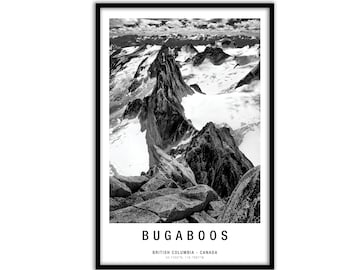 Bugaboos Mountaineering Climbing Poster | Photography, Travel Photography, Landscape Photography, Black and White Photography