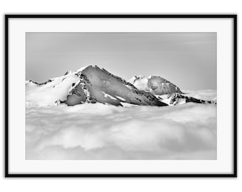 Whistler Garibaldi Mountains - Impression murale Mt Price | Photographie, Poster, Photographie de paysage, Photographie noir et blanc