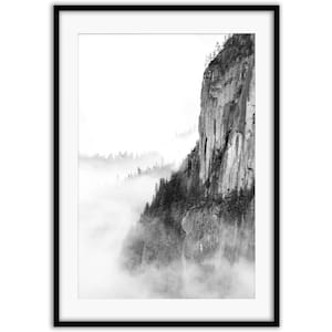 Squamish Chief in Cloud Fotodruck | Squamish Art, Stawamus Chief, Sea to Sky Art, West Coast Art, Chief Black & White, Squamish Print