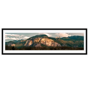 Sunset on the Squamish Chief Wall Print 50x11&quot; | Squamish Art, Stawamus Chief, Sea to Sky Art, West Coast Art, Squamish Mountain