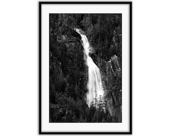 Shannon Falls Squamish Photo Print | Squamish Art, Sea to Sky Art, West Coast Art, Squamish Print, Vancouver Fog, PNW Photography