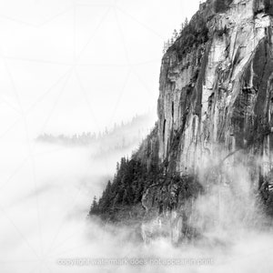 Squamish Chief in Cloud Photo Print Squamish Art, Stawamus Chief, Sea to Sky Art, West Coast Art, Chief Black & White, Squamish Print image 6