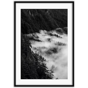 Squamish Valley of the Clouds Wall Print | Squamish Art, Sea to Sky Art, West Coast Art, Chief Black & White, Squamish Clouds