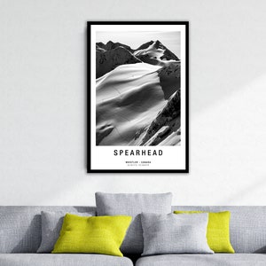Whistler Spearhead Traverse Ski Poster Whistler Ski Poster, Whistler Art, Whistler Print, Backcountry Skiing, Snow Covered Peaks image 3
