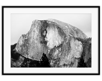 Half Dome Yosemite Black and White Photo Print | Yosemite Print, Half Dome Print, Half Dome Wall Art, Yosemite Wall Art, Pacific Crest Trail