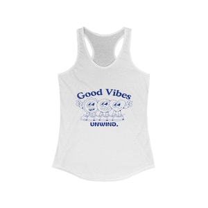 Good Vibes Racerback Tank Top: Women&#39;s Workout Shirt