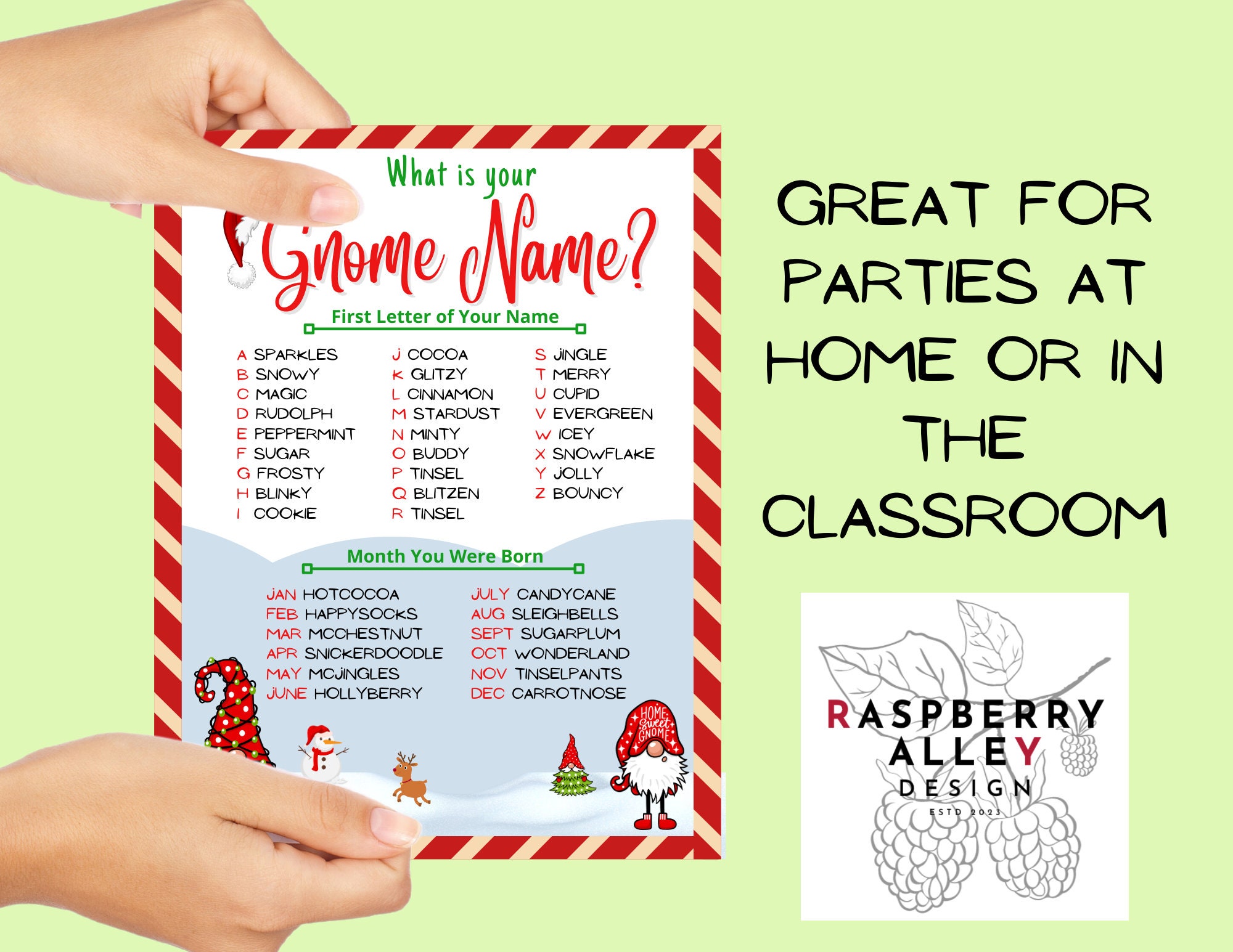 Gnome Name Party Game for Kids and Adults Etsy