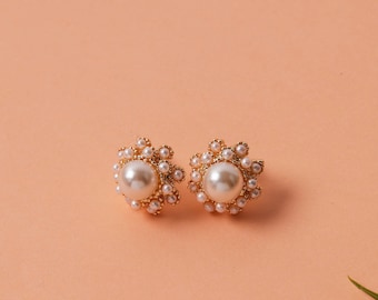 Pearl Stud Earrings, Dainty Freshwater Pearl Earrings, Everyday Pearl Jewelry, Minimalist Stacking Earrings, Bridesmaid Gifts, Gift for Her