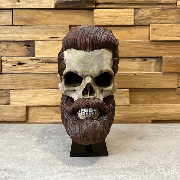 bearded skull Totenkopf Schädel Vollbart 3D Druck