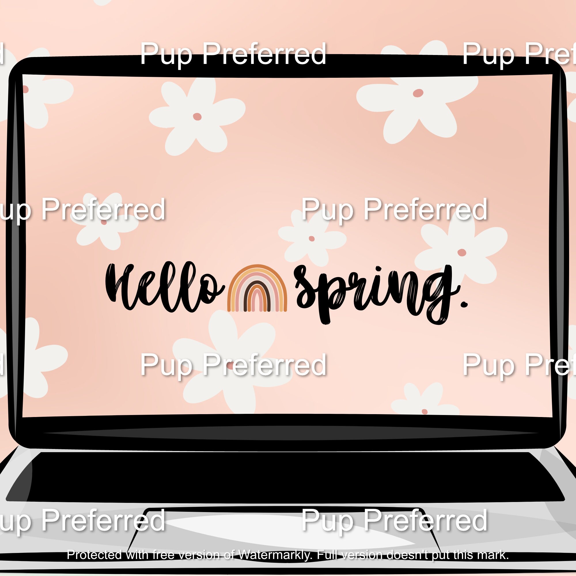 Hello Spring, Floral Desktop Background , Beige Desktop Wallpaper ...