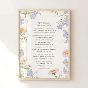 Christian Wall Art Printable, May Today Prayer Print, Floral Scripture Poster, Peace Quote, Minimal Bible Verse, St. Therese