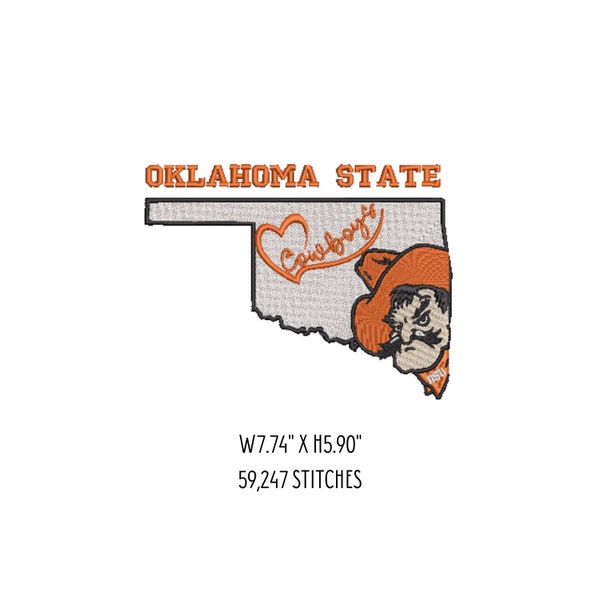 Oklahoma State Cowboys 3x2 Inch Iron-On Embroidered Patch – Orange – Unisex