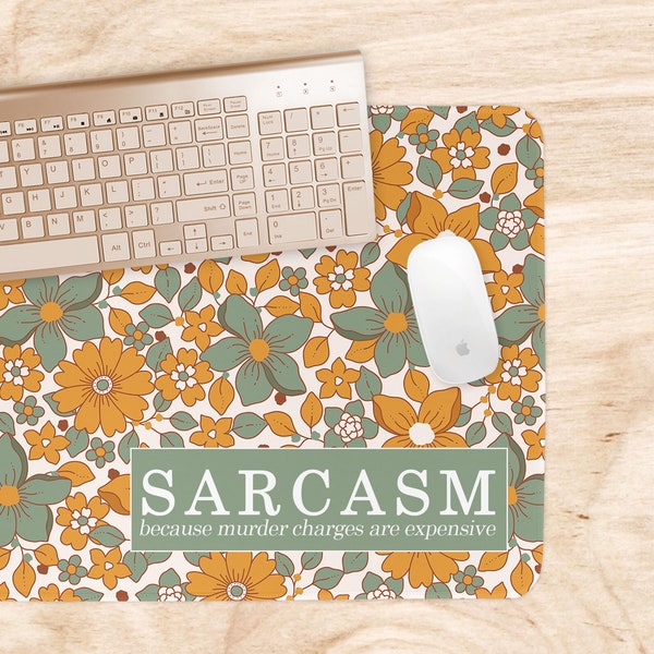 Funny Mouse Pad, Desk Accessories, Sarcasm Because Murder Charges are Expensive, Coworker Gift, Large Desk Work Mat, Aesthetic Office Decor