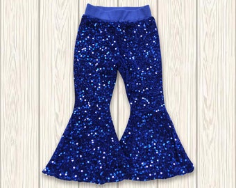 Denim Bell Bottoms With Cow Print Flare - Etsy