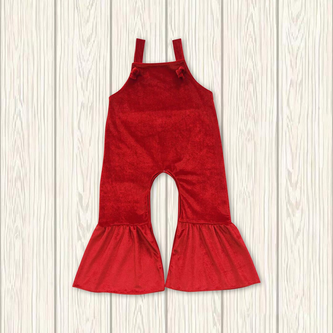 Toddle Velvet Romperred Velvet Romperbaby Girls Christmas Etsy