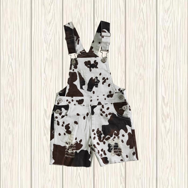 Cow Print Overalls Cowgirls Jumpsuit Cow Romper Toddle Etsy