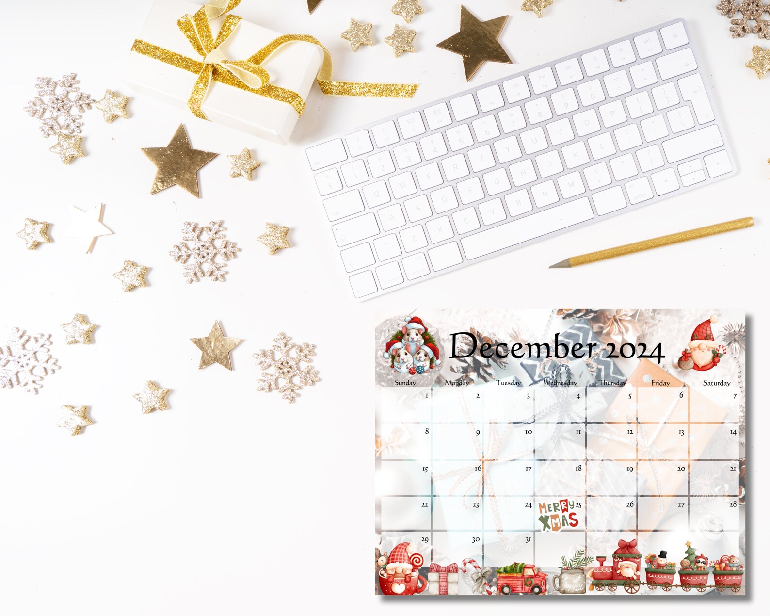 12 Month Calendar, Editable Template, Fillable, Digital Calendar, 2024 ...