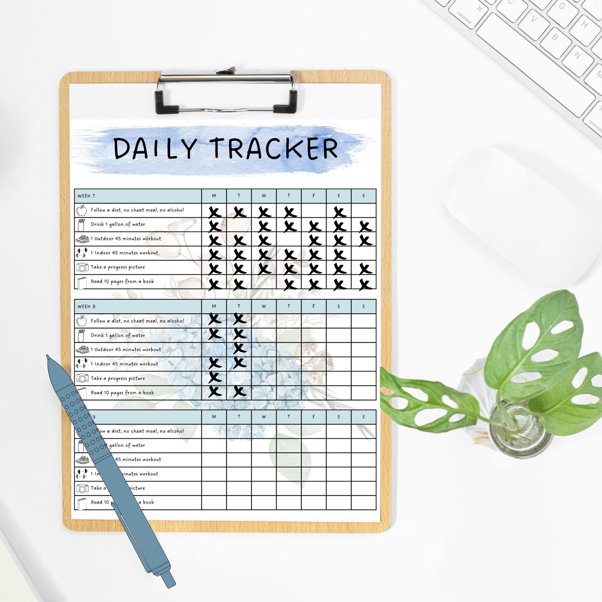 75 Hard Challenge Tracker, 75 Hard Challenge, Fitness Planner, Fitness