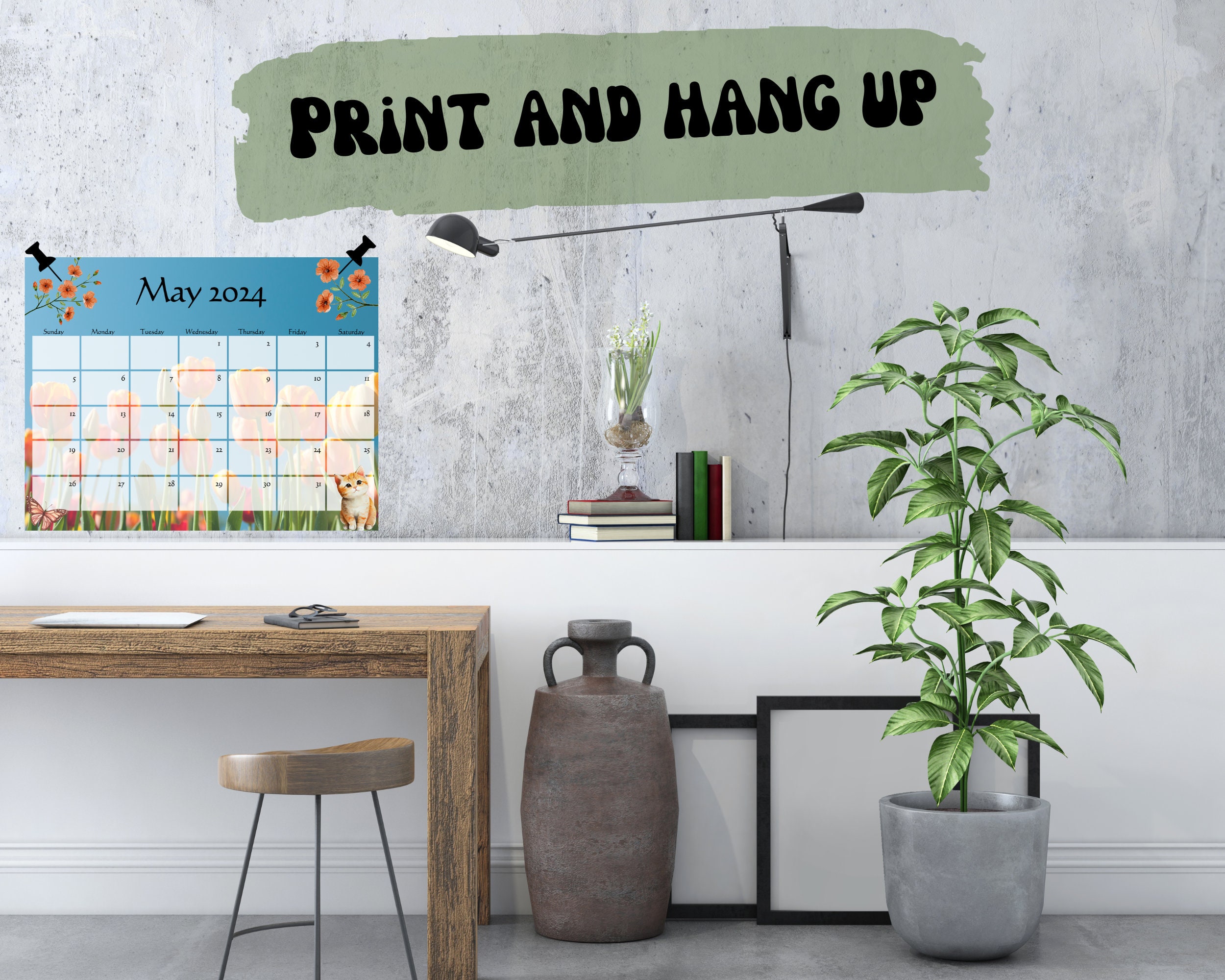 12 Month Calendar, Editable Template, Fillable, Digital Calendar, 2024 ...