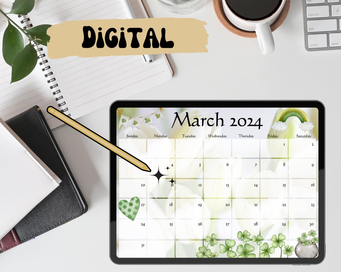 12 Month Calendar, Editable Template, Fillable, Digital Calendar, 2024 ...