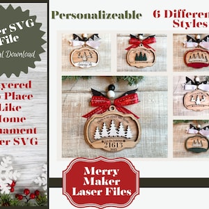 No Place Like Home Zip Code SVG Laser File with 6 different versions