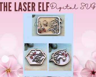 Lilly Ring Trinket Dish Digital Laser SVG File set of 3
