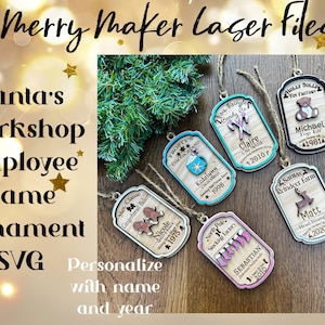 North Pole Jobs Christmas Ornaments SVG Laser File