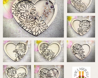 Hand Drawn Floral Engraved Trinket Ring Dish SVG Glowforge Laser SVG File *6 Different Designs*