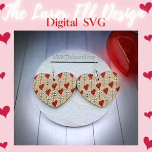 Pfeil Herz Valentines Ohrring SVG Glowforge Laser SVG Datei