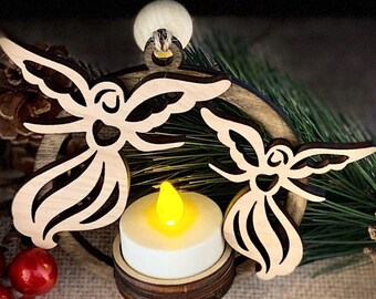 Angel Candle Ornament Laser Glowforge SVG File