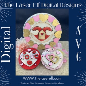 3.5&quot; Valentines Interchangable SVG Glowforge Laser SVG File