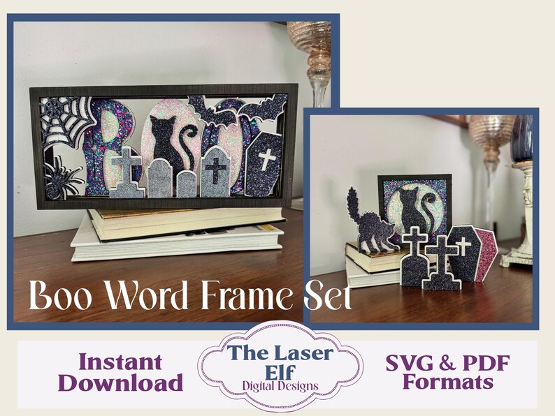 Boo Layered Word Frame Set Laser File - Etsy