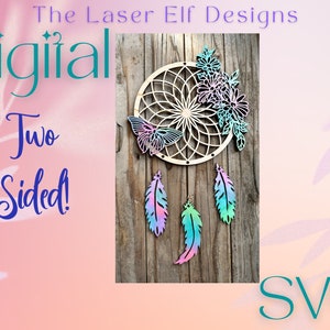 Butterfly 2 Sided Dreamcatcher Laser SVG File