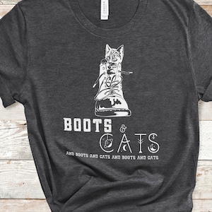 Cute Cat shirt, Boots and Cats, Goth girl, sarcastic t-shirt, funny tees, kitty, shoes, aunt, college, hipster, Vintage Graphic, women, men
