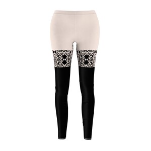 Lace Design Leggings, Stocking Leggings, Thigh High Leggings, Sheer Lace, Thigh High Stockings, Women's Leggings, Goth Girl, Gothic, image 2