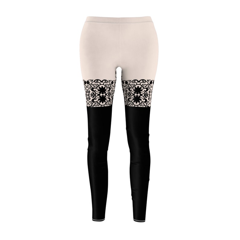 Lace Design Leggings, Stocking Leggings, Thigh High Leggings, Sheer Lace, Thigh High Stockings, Women's Leggings, Goth Girl, Gothic, image 2