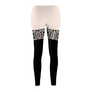 Lace Design Leggings, Stocking Leggings, Thigh High Leggings, Sheer Lace, Thigh High Stockings, Women's Leggings, Goth Girl, Gothic, image 3