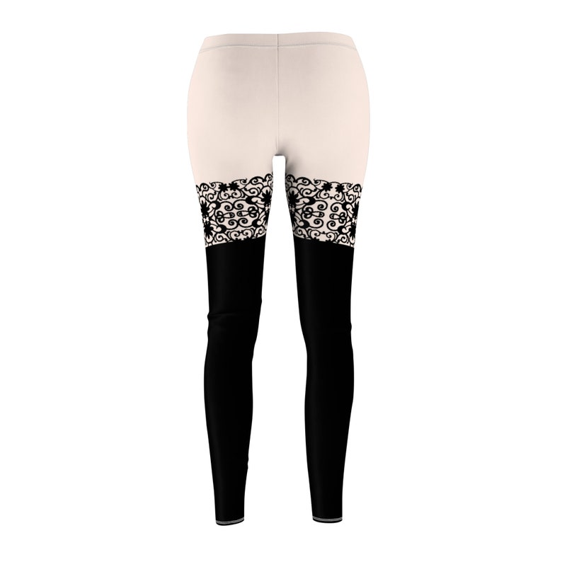 Lace Design Leggings, Stocking Leggings, Thigh High Leggings, Sheer Lace, Thigh High Stockings, Women's Leggings, Goth Girl, Gothic, image 3