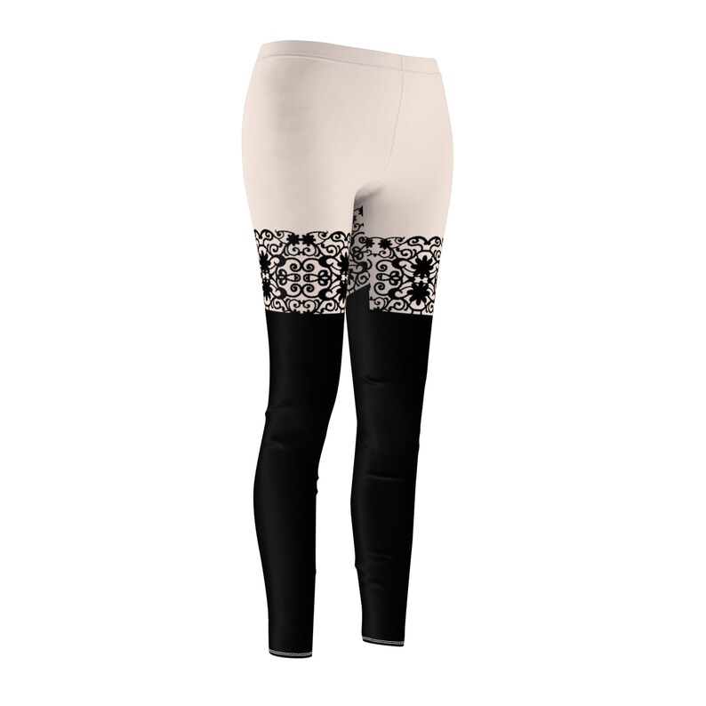 Lace Design Leggings, Stocking Leggings, Thigh High Leggings, Sheer Lace, Thigh High Stockings, Women's Leggings, Goth Girl, Gothic, image 4