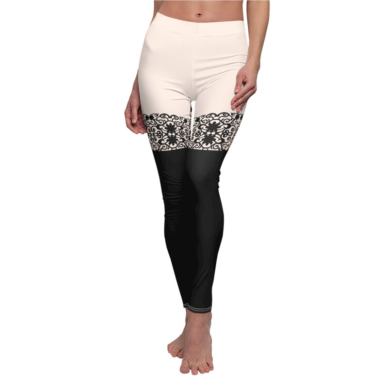 Lace Design Leggings, Stocking Leggings, Thigh High Leggings, Sheer Lace, Thigh High Stockings, Women's Leggings, Goth Girl, Gothic, image 6