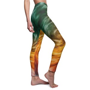 Tie Dye Leggings, Hippie Leggings, Peace and Love Leggings, Women's Leggings, Abstract Floral, Women's Cut & Sew Casual Leggings