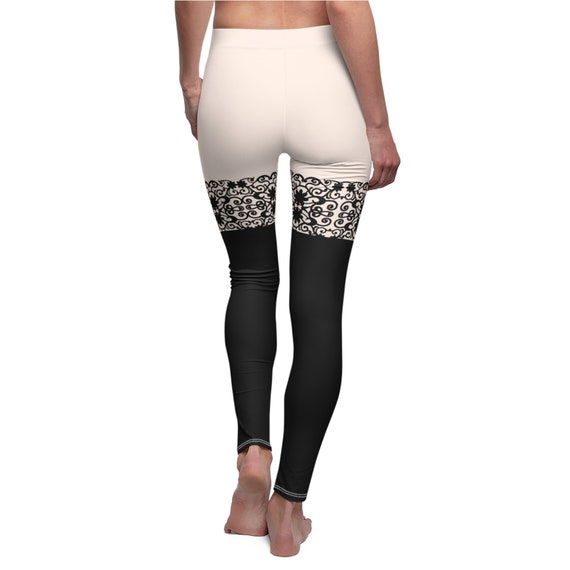 Lace Design Leggings, Stocking Leggings, Thigh High Leggings, Sheer Lace, Thigh High Stockings, Women's Leggings, Goth Girl, Gothic,