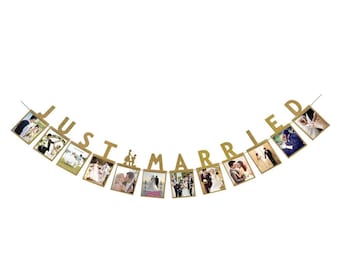 Decorazioni Matrimonio Just Married - 2 Banner Con Cuori, Per Auto O Festa - Bianco - Foto 5