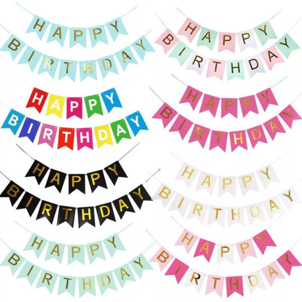 Happy Birthday Banner Bunting Garland Party decoration decor