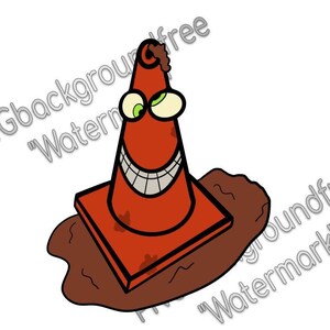 Cone Character, Construction, Construction Clipart, Construction png, Cone, png, Orange Sticker png, Sticker, custom stickers