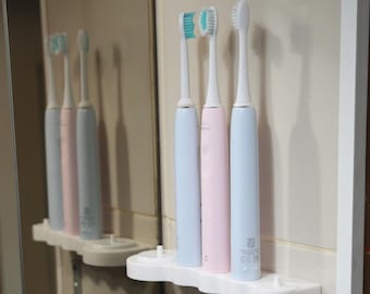 Wandmontierter Sonicare Halter für 4 Zahnbürsten | Familien Badezimmer Organizer mit Ladestation | Personalisiert