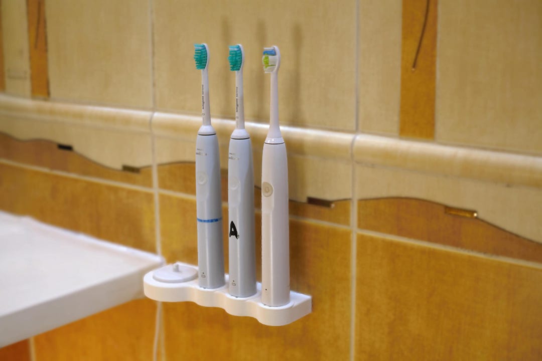 Personalized 3 Person Wall-mounted Sonicare Electric Toothbrush Holder ...