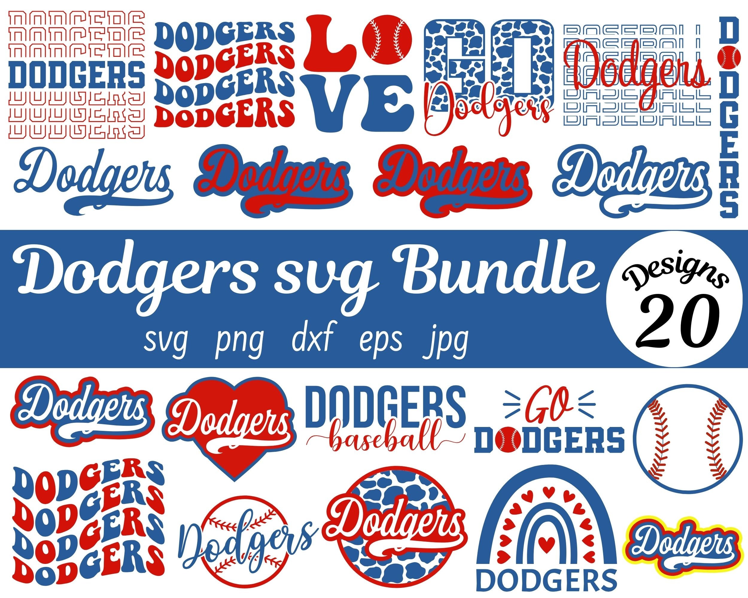 Los Angeles Dodgers Bundle Svg Files For Silhouette Files For Cricut Svg  Dxf Eps Png Instant Download